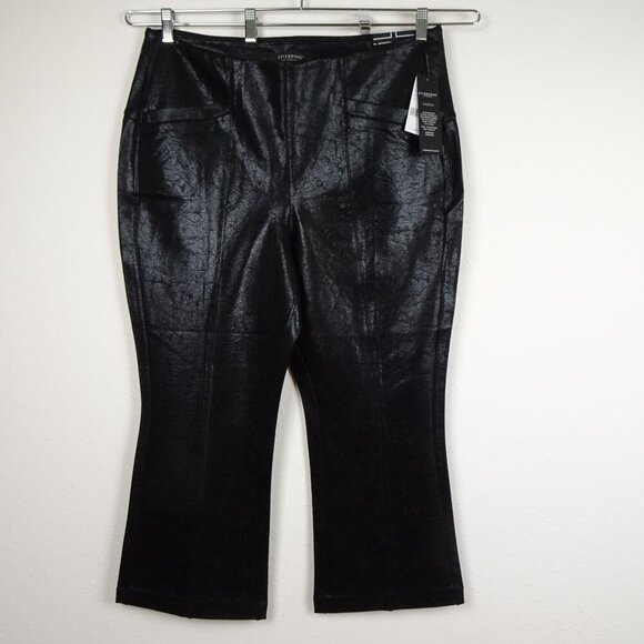 LIVERPOOL Stella Kick Flare Pants Women's Plus Size 18W Black Crackle Coated - Picture 2 of 13